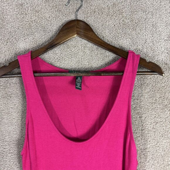 Lauren Ralph Lauren Dress Womens Medium Pink Sleeveless Fit Flare Tie Waist Tank - Picture 3 of 10